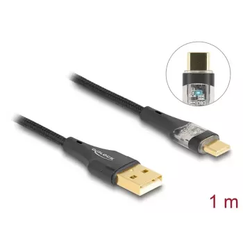 USB 2.0 kabelis DeLOCK 80760 Type-A vīrietis uz Type-C vīrietis 60 W 1 m