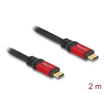 USB kabelis DeLOCK USB 2.0 Type-C vīriešu/vīriešu 2m 240W E-Marker sarkans