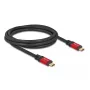 USB kabelis DeLOCK USB 2.0 Type-C vīriešu/vīriešu 2m 240W E-Marker sarkans