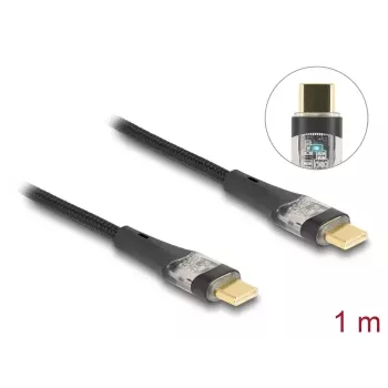 DeLOCK USB 2.0 Datu un ātrās uzlādes kabelis 1m 100W Type-C