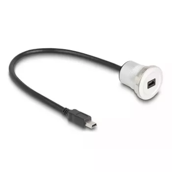 USB kabelis DeLOCK 88186 0.3 m Mini-USB B Melns Sudrabs