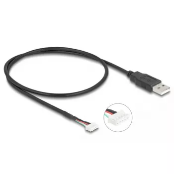 DeLOCK USB kabelis USB 2.0 0,6m USB A 5-pin spailes bloks melns