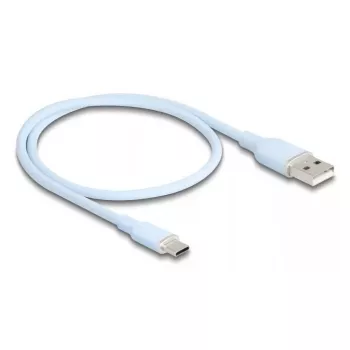 USB kabelis DeLOCK 81221 USB 2.0 0.5 m USB A USB C Zils