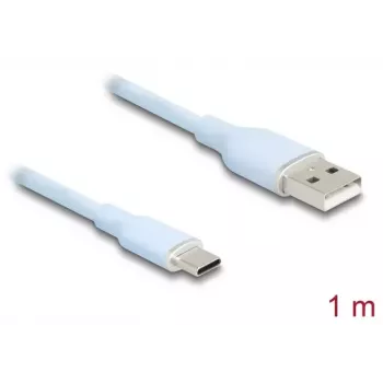 DeLOCK USB kabelis USB 2.0 1 m USB A USB C Zils 81222