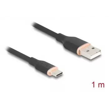 DeLOCK USB A — USB C kabelis 1 m, melns, USB 2.0