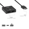 CLUB3D CSV-1009 DisplayPort 2-in-1 divvirzienu slēdzis — 2x DisplayPort izejas, 8K@60Hz, melns