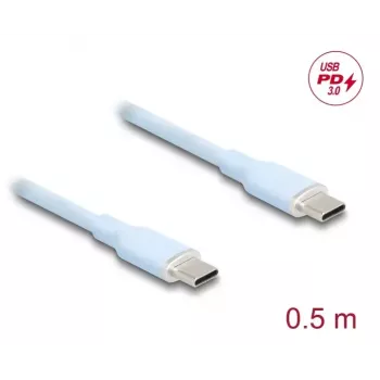 USB kabelis DeLOCK 81233 USB 2.0 0.5m USB C Zils