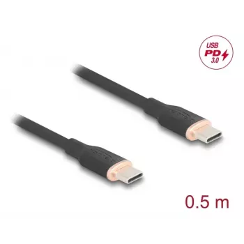 DeLOCK USB kabelis USB 2.0 0.5m USB-C Melns 81237