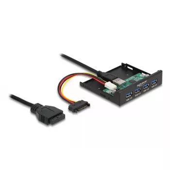 DeLOCK iekšējais 3.5 collu USB 3.2 Gen 1 centrmezgls 4 porti Melns