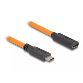 DeLOCK USB kabelis USB Type-C vīrišķais uz USB Type-C sievišķais 1m 5Gbps oranžs