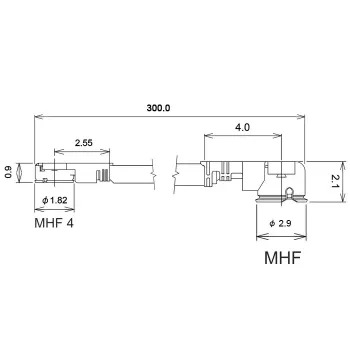 Koaksiālais kabelis DeLOCK 89649 0.3m MHF I-PEX – MHF IV HSC MXHP32