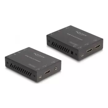 DELOCK 65957 KVM pagarinātājs — HDMI un USB raidītājs un uztvērējs, vadu, līdz 70 m, 18 Gbit/s, 600 MHz, melns