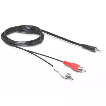 Audio kabelis DeLOCK 84277 10 m 3,5 mm — 2 x RCA, melns
