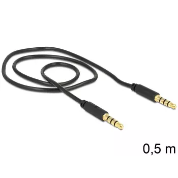 Audio kabelis DeLOCK 3.5mm - 3.5mm 0.5m Melns
