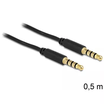 Audio kabelis DeLOCK 3.5mm - 3.5mm 0.5m Melns