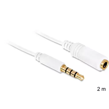 Audio kabelis DeLOCK 3,5 mm 2 m Balts