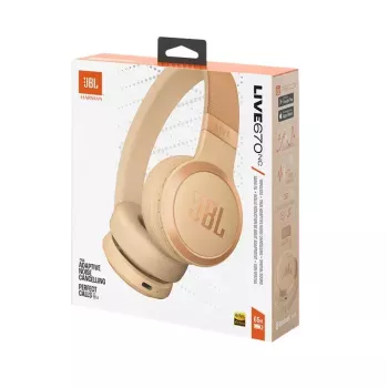 JBL Live 670NC Bezvadu austiņas uz galvas, Zvanīšana/Mūzika Bluetooth Smilšu krāsā