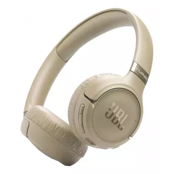 Austiņas JBL Tune 680NC, vadu un bezvadu (Bluetooth, USB-C), virsauss, galvas lente, bēšs, 20–20000 Hz, 161 g