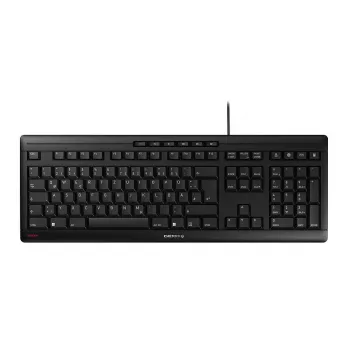 CHERRY STREAM tastatūra Home/Office USB QWERTY Portugāļu Melna Pelēka Pilnizmēra 115 taustiņi