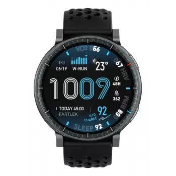 Viedpulkstenis Amazfit Active Max apaļš AMOLED 1,5 collas 480×480 Skārienekrāns 64MB RAM 4GB 658mAh Melns
