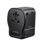 Indoorā mobilā lādētāja UGREEN 55001 — 2× USB-C, 100–240V, ātrā uzlāde, melns/pelēks