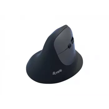 EQUIP ergonomiska vertikāla bezvadu pele labai rokai 1600 DPI, RF bezvadu + Bluetooth, uzlādējama, 6 pogas, melna