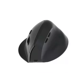EQUIP ergonomiska vertikāla bezvadu pele labai rokai 1600 DPI, RF bezvadu + Bluetooth, uzlādējama, 6 pogas, melna