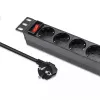 QOLTEC 54603 strāvas sloksne — 1U, 19 inch, 4× SCHUKO, 16A