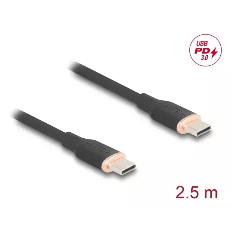 USB kabelis DeLOCK 81239 2,5 m USB C Melns USB 2.0 0.48 Gbit/s