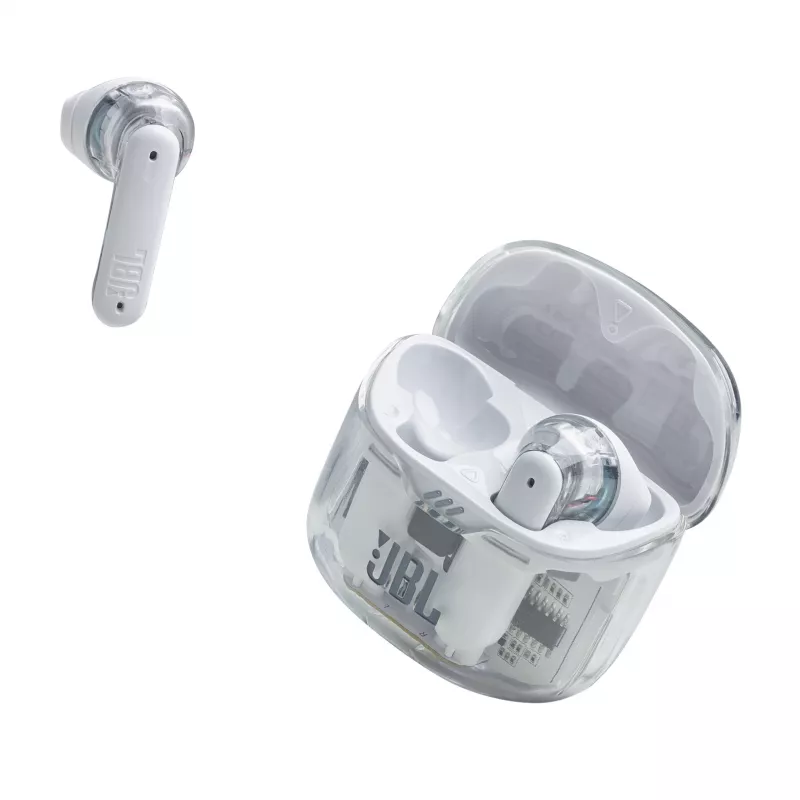 JBL Tune Flex Ghost Edition Bezvadu Austiņas TWS Iekšauss Zvanu/Mūzikas Bluetooth Caurspīdīgas, Baltas