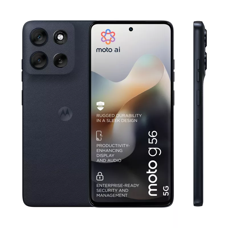Mobilais telefons MOTOROLA moto g56 5G 6.72 collu (17.1 cm) Hibrīds Dual SIM, MediaTek Dimensity 7060 2.6 GHz, 8 GB RAM, 256 GB, 5200 mAh, Melns