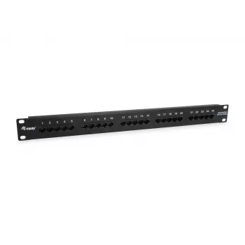 Equip 25-Port Cat.3 RJ45 ISDN Sadales Panelis, Melns