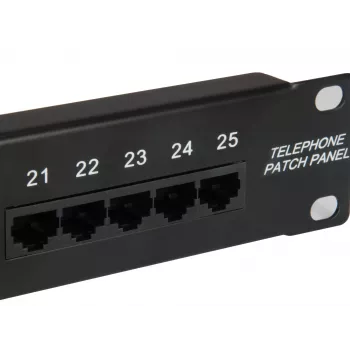 Equip 25-Port Cat.3 RJ45 ISDN Sadales Panelis, Melns