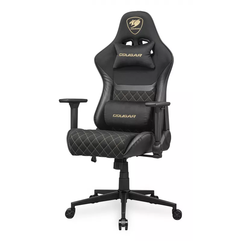 Universāls spēļu krēsls COUGAR Armor One V2 Gold F polsterēts sēdeklis Melns Zelts