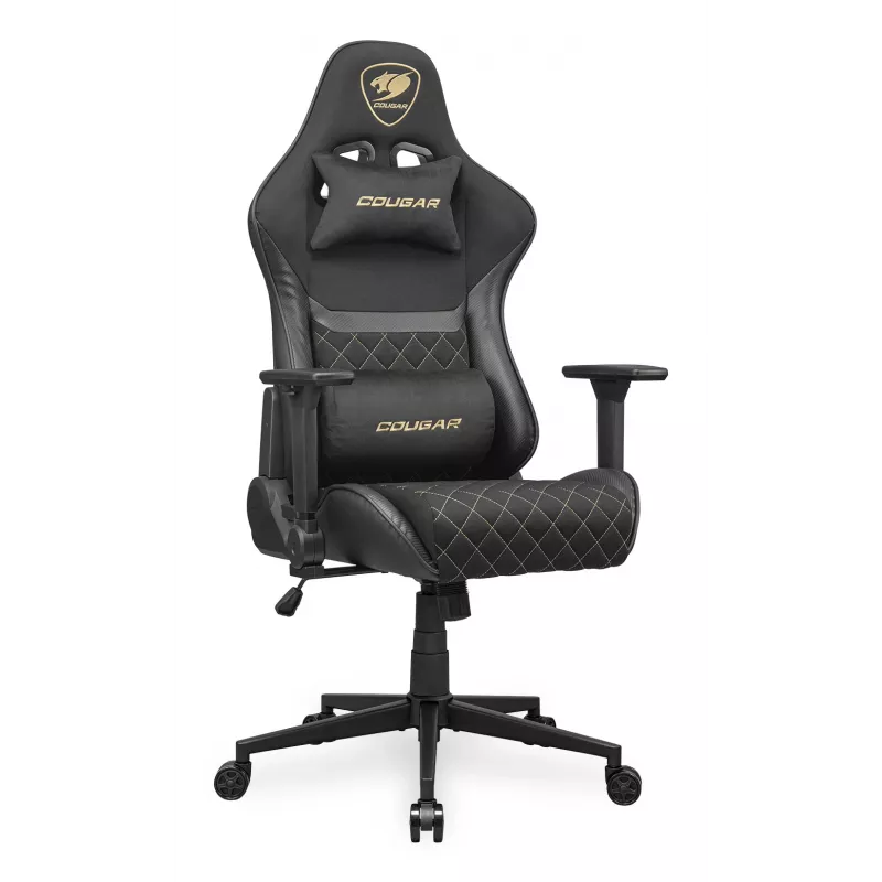 Universāls spēļu krēsls COUGAR Armor One V2 Gold F polsterēts sēdeklis Melns Zelts
