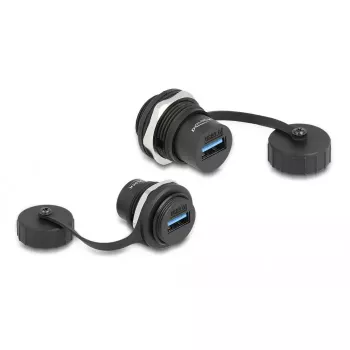 DeLOCK USB 3.2 Gen 1 Type-A iebūvējams savienotājs IP67 melns 86961