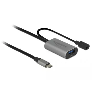 USB kabelis DeLOCK 85391 USB 3.2 Gen 1 5 m USB A USB C Melns Pelēks