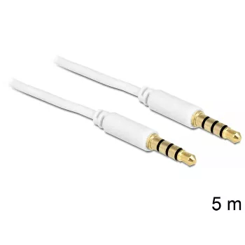 Audio kabelis 3,5 mm vīriešu-vīriešu DeLOCK 83443 5 m balts