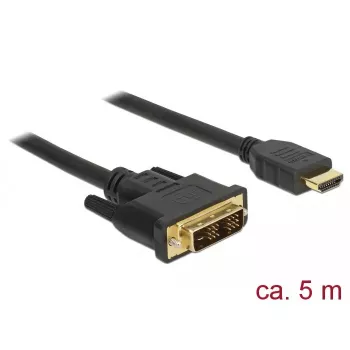 Video kabeļa adapteris DeLOCK 85586 DVI-D HDMI Type A Melns 5m