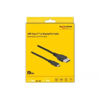 DeLOCK Bidirectionāls USB Type-C uz DisplayPort kabelis 8K 60 Hz 0.5 m