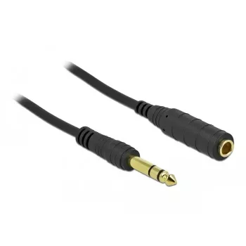 DeLOCK 86767 Stereo Jack pagarinājuma kabelis 6.35mm 5m Melns
