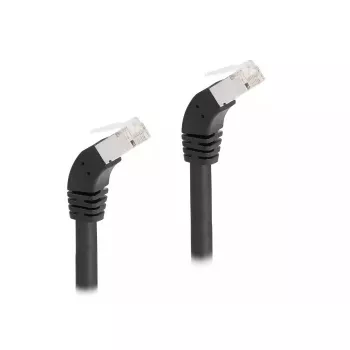 Tīkla kabelis DeLOCK RJ45 Cat.6A S/FTP 45° leņķis uz leju 0,5 m melns