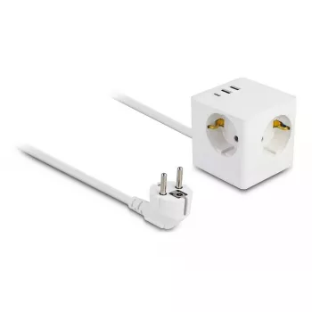 DeLOCK 11497 Kontaktligzda CEE 7/3 + USB Balta 250V 16A