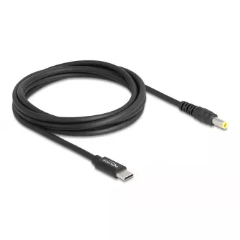 DeLOCK lādēšanas kabelis klēpjdatoram USB Type-C vīrietis uz 5.5 x 2.5 mm vīrietis 1.5 m 20V