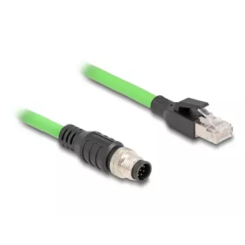 Tīkla kabelis DeLOCK M12 A-kodēts 8-pin vīrišķais uz RJ45 vīrišķo, PUR (TPU) 5 m
