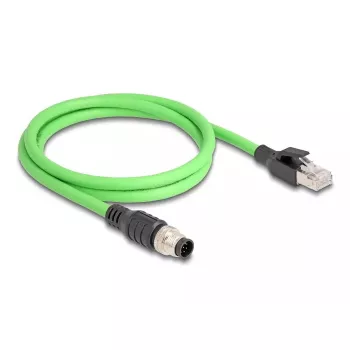 Tīkla kabelis DeLOCK M12 A-kodēts 8-pin vīrišķais uz RJ45 vīrišķo, PUR (TPU) 5 m