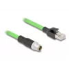 DeLOCK M12 X-kodēts 8-pin vīriešu uz RJ45 vīriešu tīkla kabelis PUR (TPU) 5 m