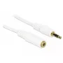 Audio pagarinātāja kabelis 3.5mm M-F DeLOCK 83771 5m Balts
