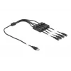 USB Type-A vīrietis uz 4 x DC 5,5 x 2,1 mm sieviete ar slēdzi DeLOCK 86799