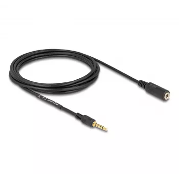 Audio kabelis DeLOCK 85733 3m 3.5mm vīrietis-sieviete Melns Apzeltīts